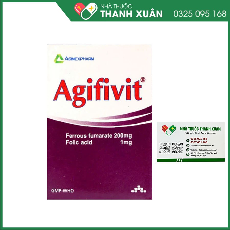 Agifivit điều trị dự phòng và điều trị bệnh thiếu máu do thiếu sắt